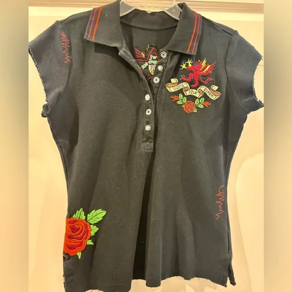 Johnny Was Embroidered Tee Shirt - Picture 1 of 6